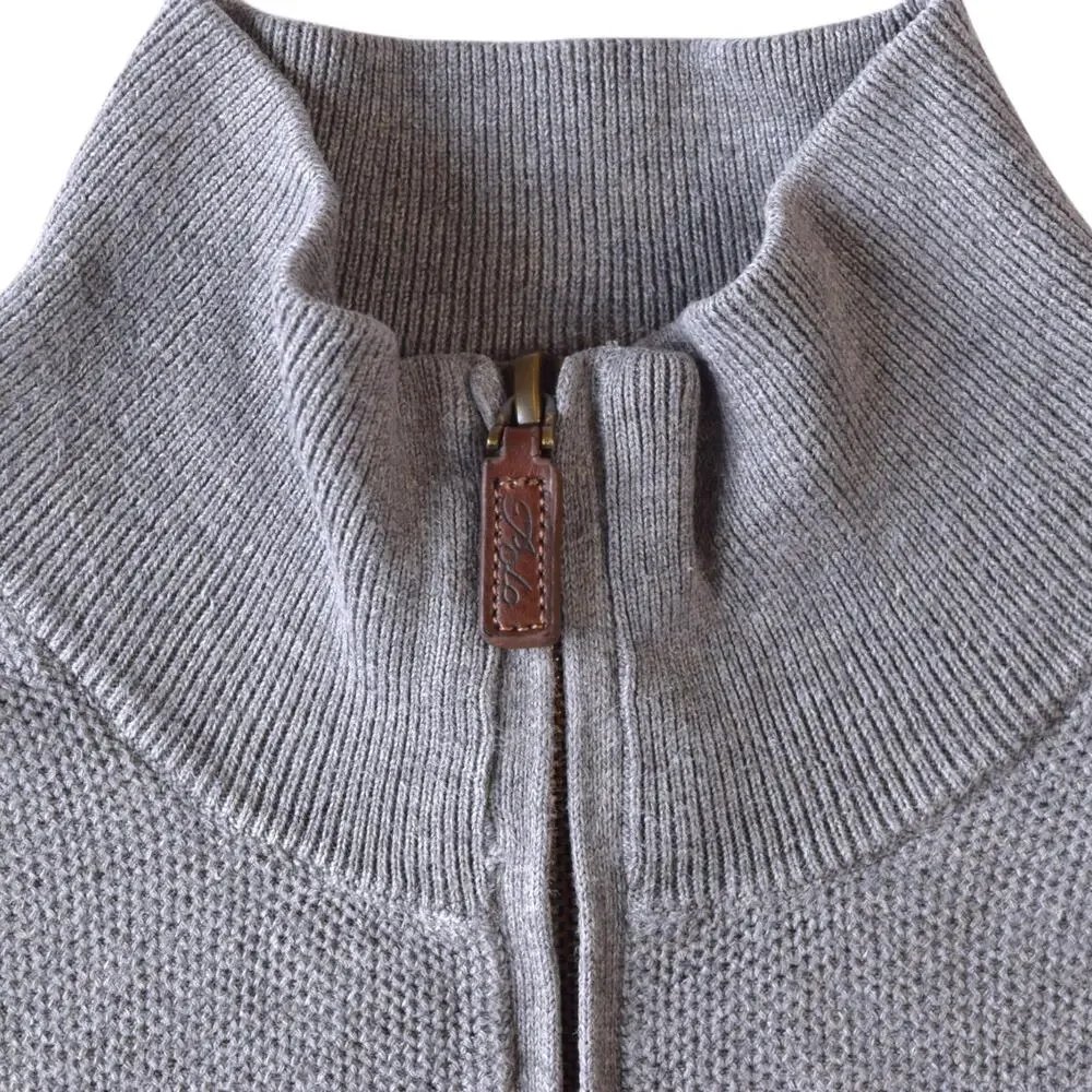 Polo Ralph Lauren Pima Cotton Quarter-Zip Sweater - Men's Medium - Heather Grey